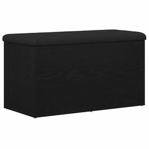 vidaXL Sitzbank mit Stauraum Schwarz Eichen-Optik 82 x 42 x 45 cm