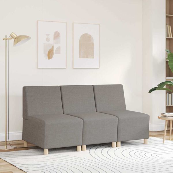 vidaXL Modulares Sofa ohne Armlehnen Beige 55 cm Stoff