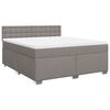 vidaXL Boxspringbett mit Matratze Taupe 180x200 cm Stoff