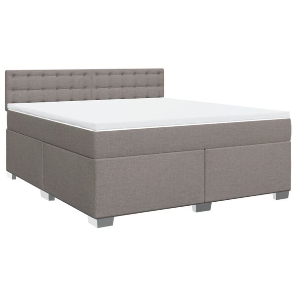 vidaXL Boxspringbett mit Matratze Taupe 180x200 cm Stoff