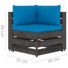 vidaXL 2-Sitzer Outdoor-Sofa mit Kissen Grau Impr&auml;gniertes Kiefernholz