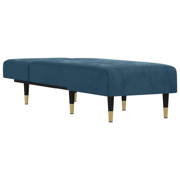 vidaXL Chaiselongue Blau Samt