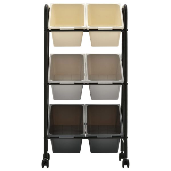 vidaXL Spielzeug-Aufbewahrungswagen mit 6 Beh&auml;ltern Ombre Kunststoff