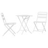 vidaXL Garten Bistro Set 3 stk. Wei&szlig; Stahl