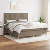 vidaXL Boxspringbett mit Matratze Taupe 180x200 cm Stoff