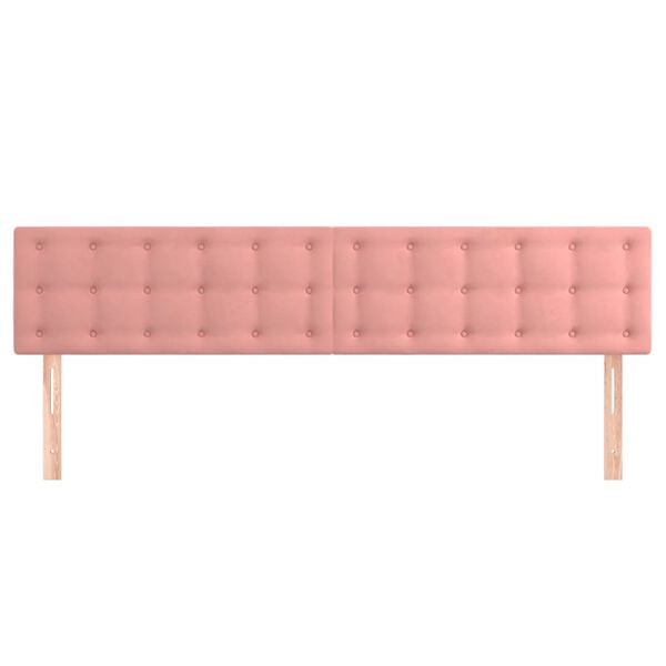 vidaXL Kopfteile 2 Stk. Rosa 90x5x78/88 cm Samt