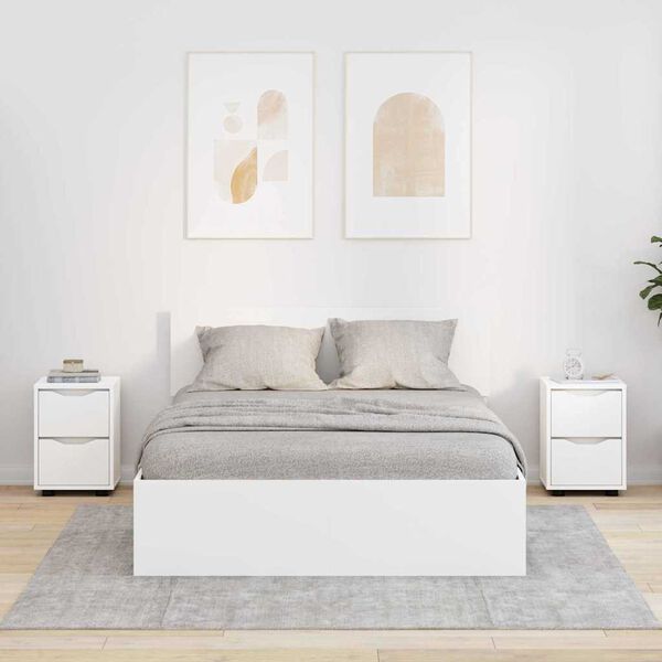 vidaXL Nachttische 2 pcs Weiß 30,5 x 30 x 43 cm Holzwerkstoff