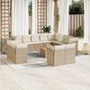 vidaXL 13-tlg. Garten-Sofagarnitur mit Kissen Beige Poly Rattan