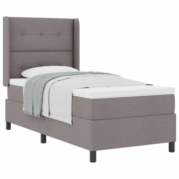 vidaXL Boxspringbett mit Matratze Taupe 200 x 100 cm Stoff