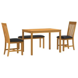 vidaXL Essgruppe 4 stk. Schwarz Massivholz Eiche