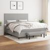 vidaXL Boxspringbett mit Matratze Hellgrau 160x200 cm Stoff