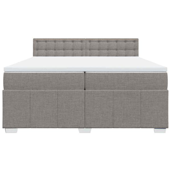 vidaXL Boxspringbett mit Matratze Taupe 200x200 cm Stoff