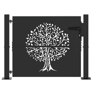 vidaXL Gartentor 110 x 105 cm Pulverbeschichteter Stahl Abschlie&szlig;bar