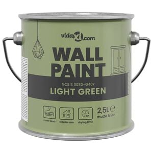 vidaXL Wandfarbe Gr&uuml;n 2,5 L Wanddruck