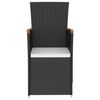 vidaXL 5-tlg. Garten-Essgruppe mit Kissen Poly Rattan Schwarz