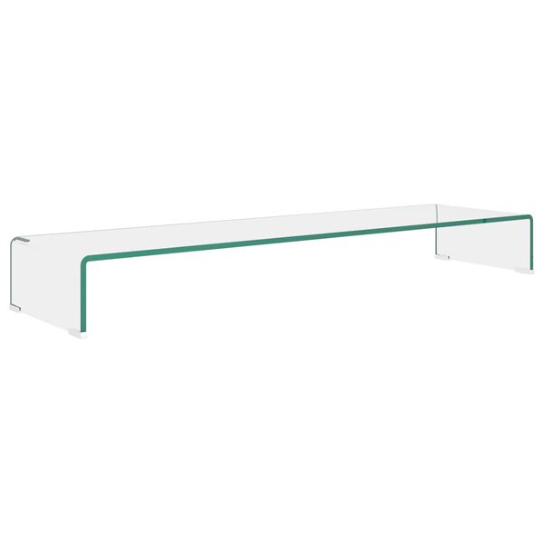 vidaXL TV-Tisch/Bildschirmerhöhung Glas Transparent 110x30x13 cm
