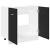 vidaXL Unterschrank f&uuml;r Sp&uuml;le Schwarz Eiche 80x46x81,5 cm Holzwerkstoff