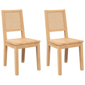 vidaXL Esszimmerst&uuml;hle 2 Stk. Massivholz Gummibaum