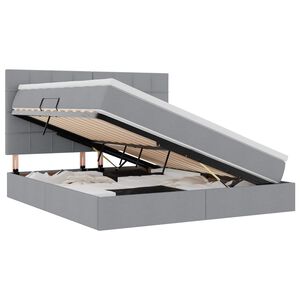 vidaXL Bett mit Stauraum und LED Hellgrau 180 x 200 cm Polyester