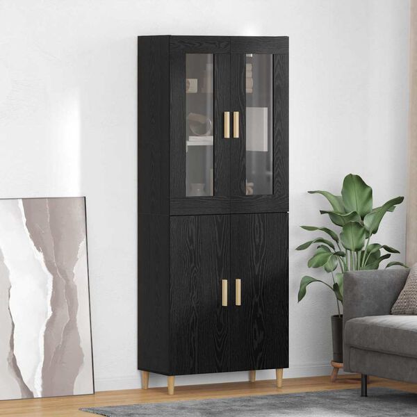vidaXL Highboard Schwarz Eichen-Optik 69,5 x 34 x 180 cm