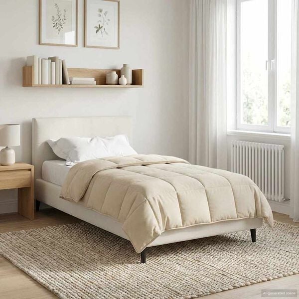 vidaXL Sommerdecke Creme 135 x 200 cm Mikrofaser und Teddy-Fleece