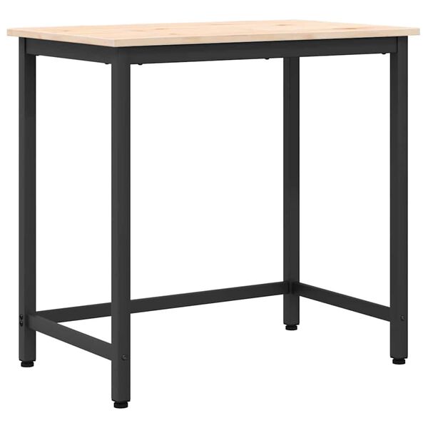 vidaXL Tisch Natur 80 x 50 x 77 cm Ingenieure Holz und Stahl