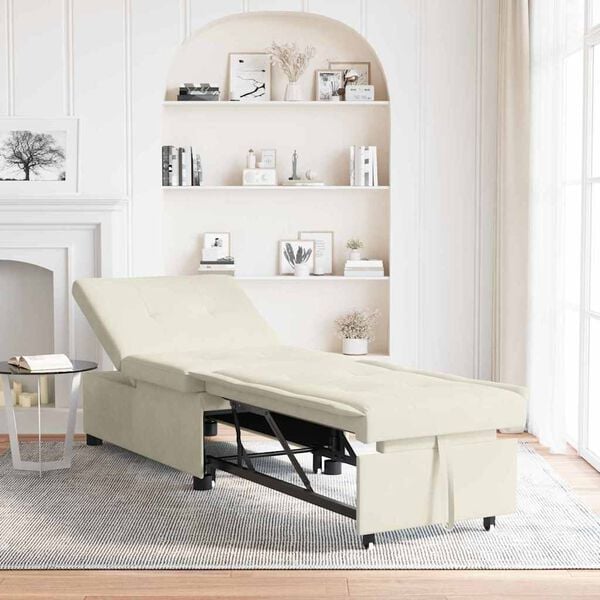 vidaXL Schlafsofa Creme 194 x 67 x 82 cm Samt