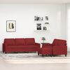 vidaXL 3-tlg. Sofagarnitur mit Kissen Weinrot Stoff