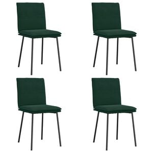 vidaXL Esszimmerst&uuml;hle 4 Stk. Dunkelgr&uuml;n Samt