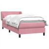 vidaXL Boxspringbett mit Matratze Rosa 90x220 cm Samt