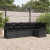 vidaXL Gartensofa-set mit Speicher 5 pcs Schwarz Poly-Rattan
