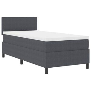 vidaXL Boxspringbett Dunkelgrau und Wei&szlig; 80 x 200 cm Cordstoff