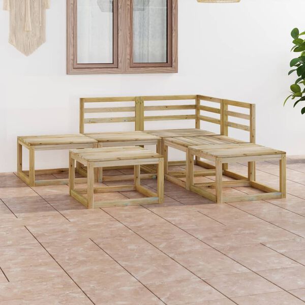 vidaXL 6-tlg. Garten-Lounge-Set Gr&uuml;n Impr&auml;gniertes Kiefernholz