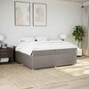 vidaXL Boxspringbett mit Matratze Taupe 200x200 cm Stoff