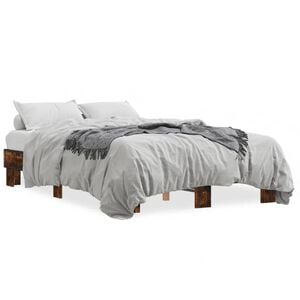 vidaXL Bettgestell R&auml;uchereiche 140x200 cm Holzwerkstoff und Metall