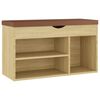 vidaXL Schuhbank mit Kissen Sonoma-Eiche 80x30x47 cm Holzwerkstoff