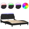 vidaXL Bettgestell mit LED ohne Matratze "Zadar" Schwarz 137x190 cm
