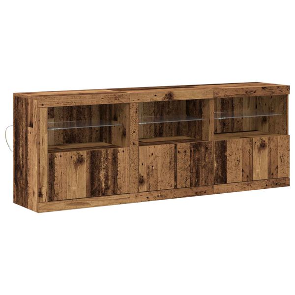 vidaXL LED-Sideboard Altholz 181 x 37 x 67 cm Holzwerkstoff