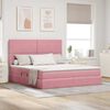 vidaXL Bett mit Stauraum und LED mit Matratze Rosa 180 x 200 cm Samt