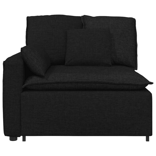 vidaXL Modulares Sofa Endmodul mit Armlehne Kissen Schwarz 100 cm