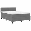vidaXL LED Boxspringbett Hellgrau und Wei&szlig; 160 x 200 cm Cordstoff