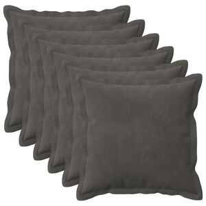 vidaXL Kissen mit Kissen HOUTEN 6 Stk. Dunkelgrau Samt