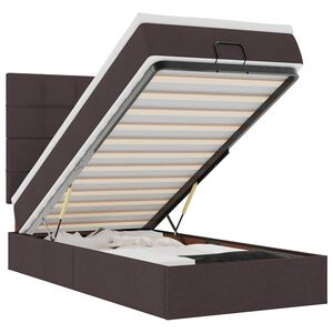 vidaXL Ottoman-Bett mit Matratze Dunkelbraun 90x190 cm Stoff
