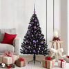 vidaXL K&uuml;nstlicher vorbeleuchteter Weihnachtsbaum Schwarz 150 cm PVC