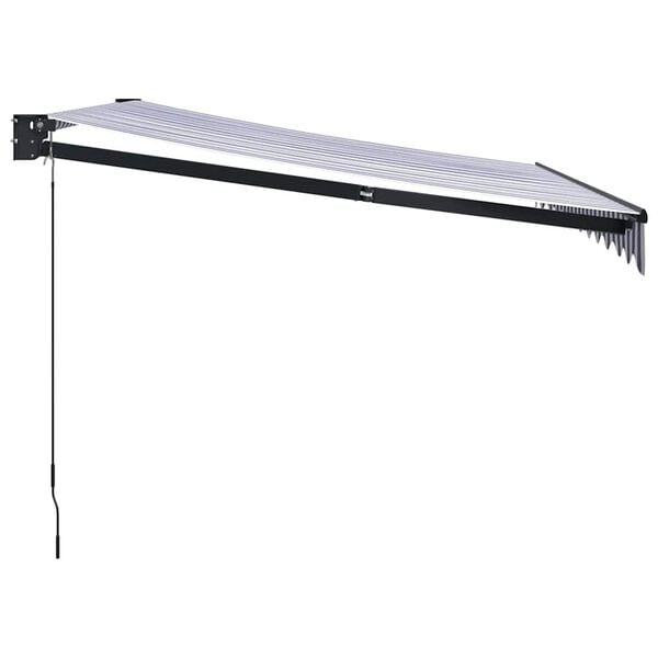 vidaXL Markise Einziehbar Blau und Wei&szlig; 3x2,5 m Stoff und Aluminium