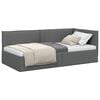 vidaXL Eckbettgestell mit Kopfteil Dunkelgrau 100 x 200 cm Stoff