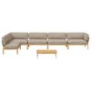 vidaXL Sofa Set mit Kissen Uni 6 pcs Taupe Massivholz Akazie