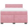 vidaXL Boxspringbett mit Matratze Rosa 160x200 cm Samt