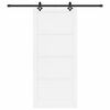 vidaXL Schiebet&uuml;r Wei&szlig; und Schwarz 93 x 211 cm Massives Kiefernholz