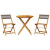 vidaXL 3-tlg. Bistro-Set Grau Polypropylen und Massivholz
